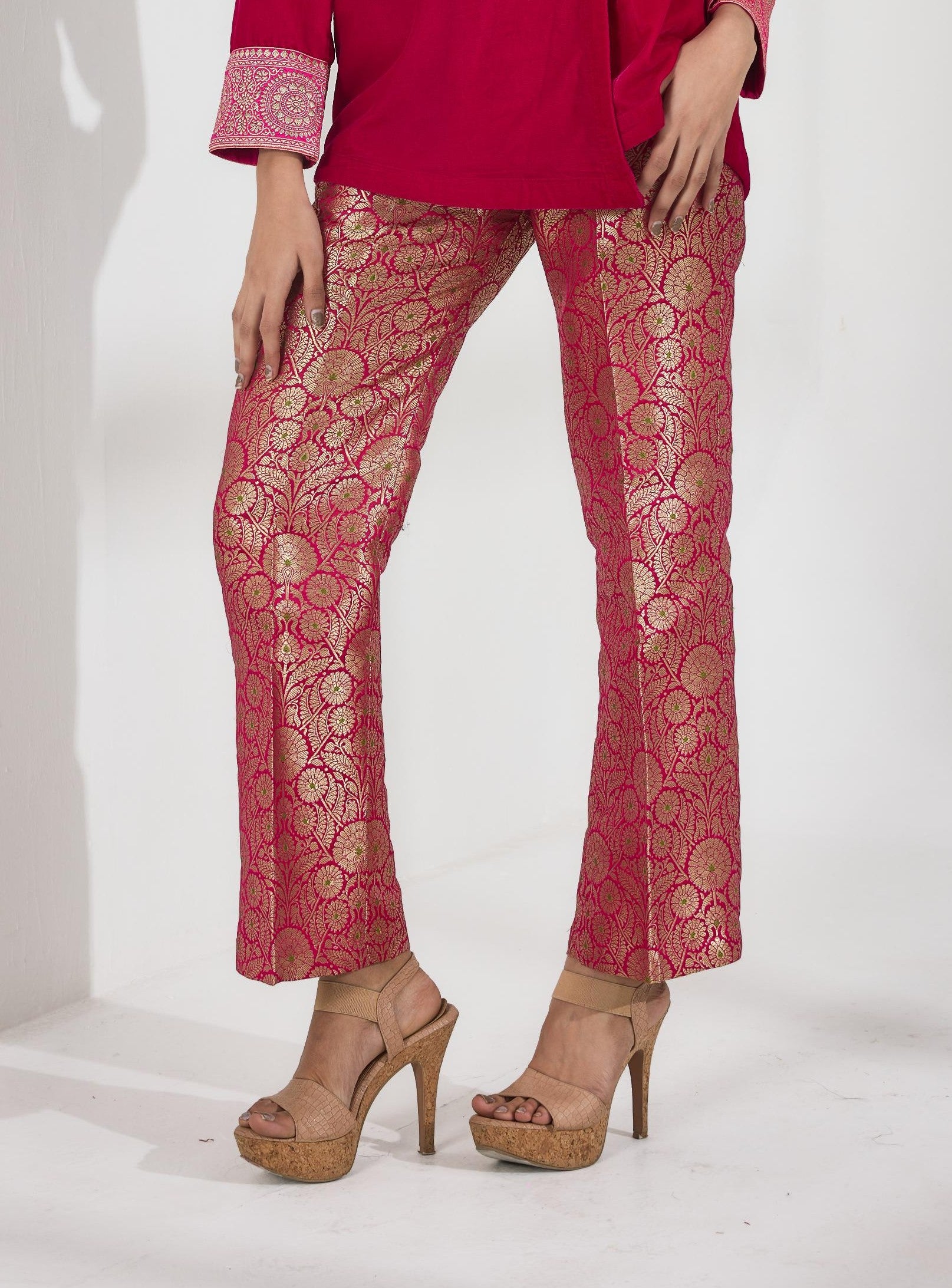 brocade cigarette pants Pink Brocade Pant – Modau brocade cigarette pants Pink Brocade Pant – Modau