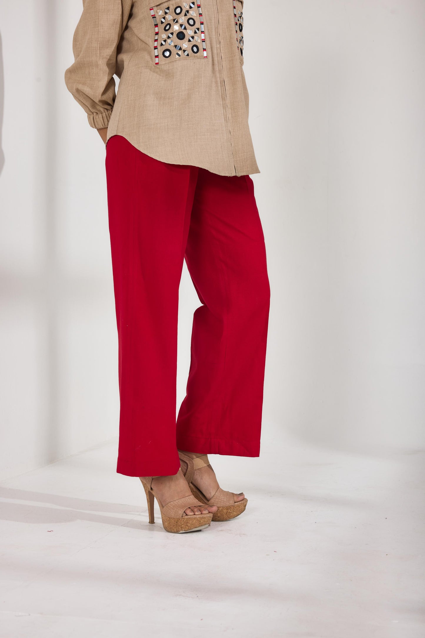Red Straight Pant