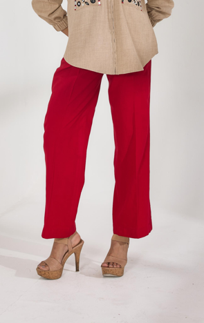Red Straight Pant