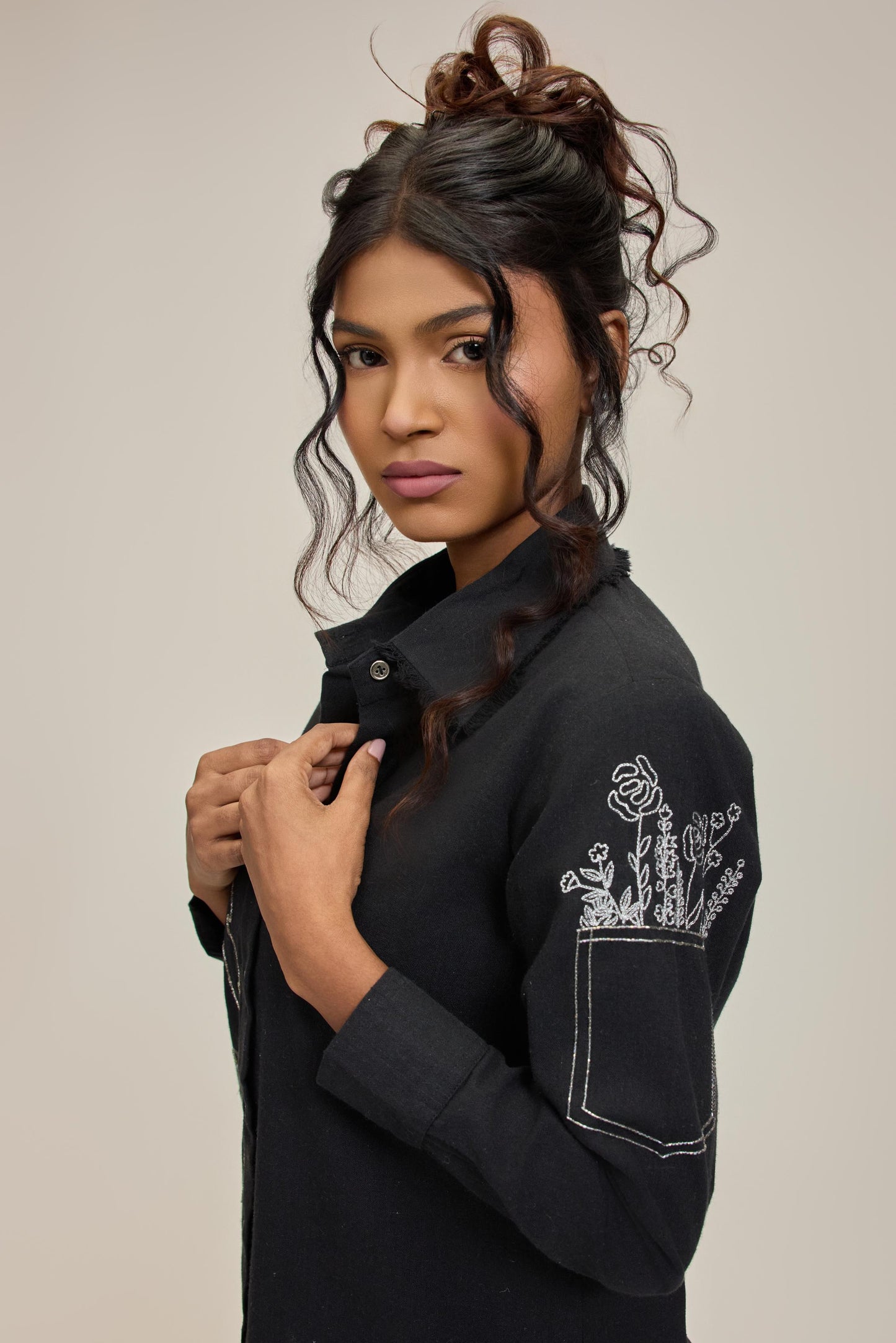 Black Flower Power Shirt