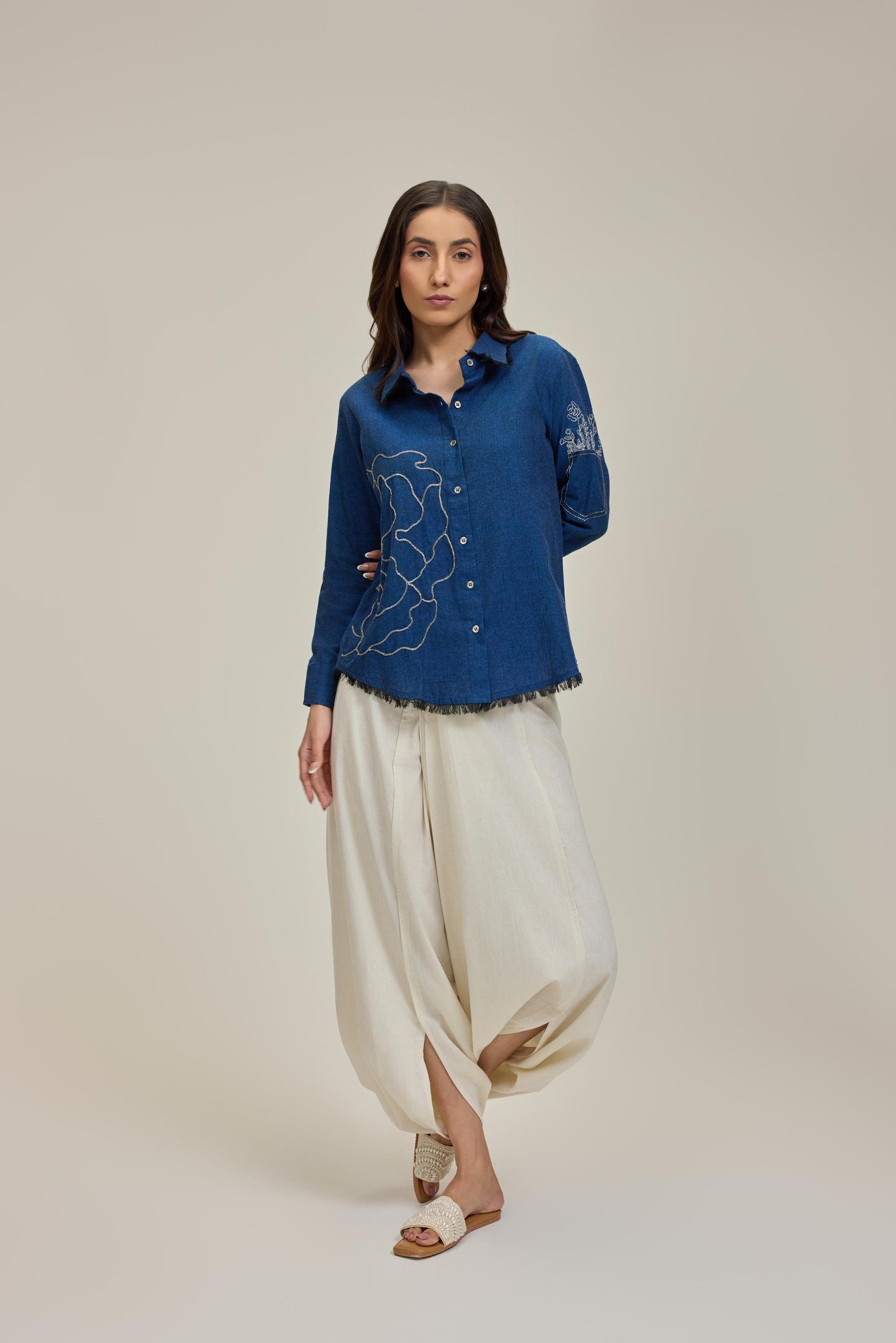Denim Blue Flower Power Shirt