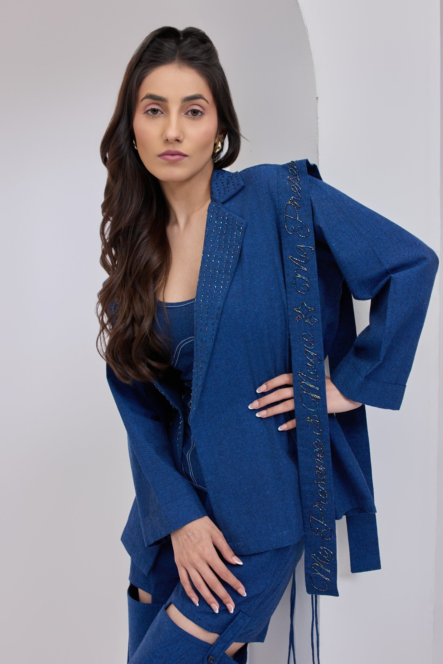 Alyssa Denim Blue Blazer Style