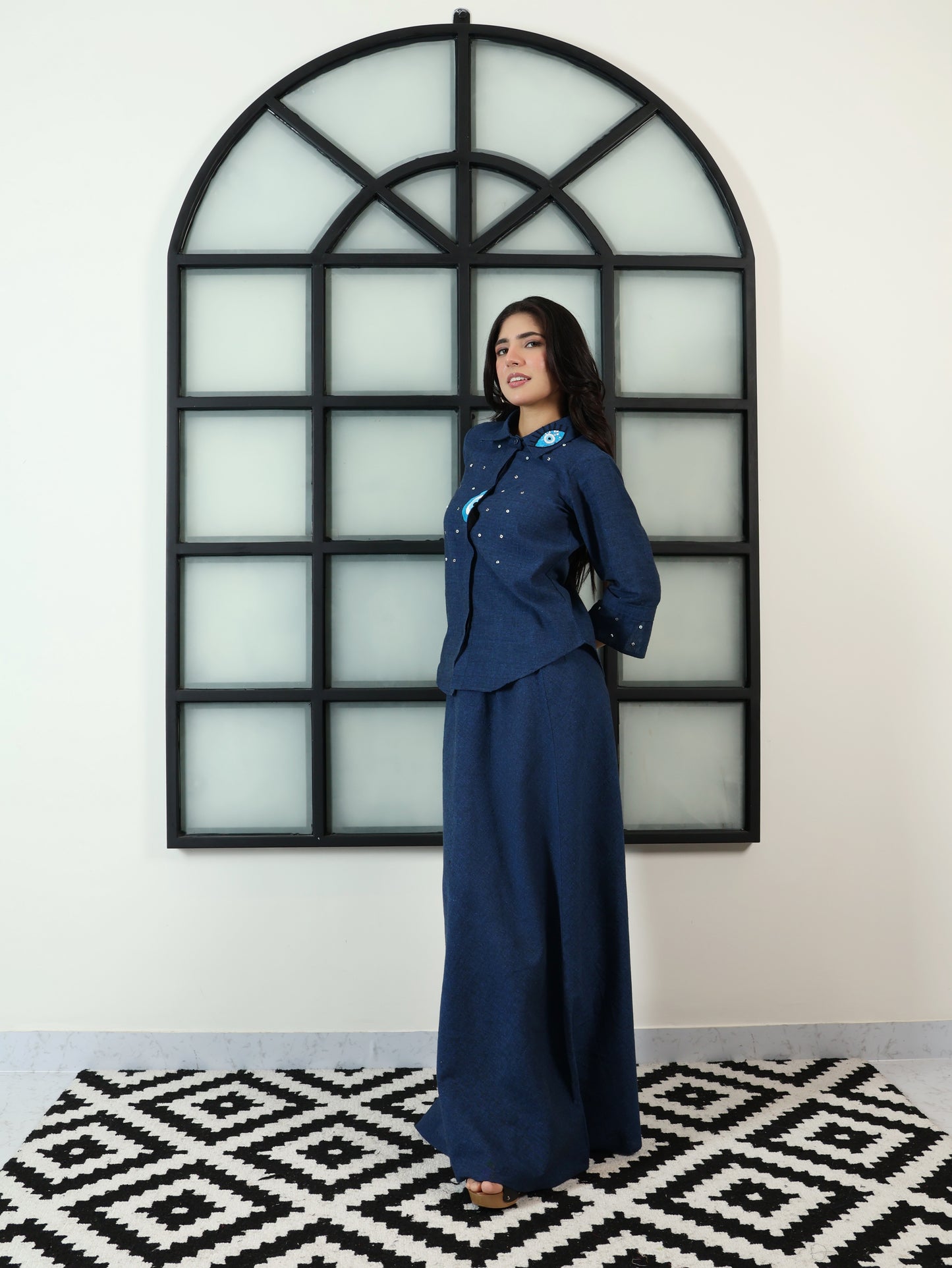 Evil Eye Shirt in Denim Blue