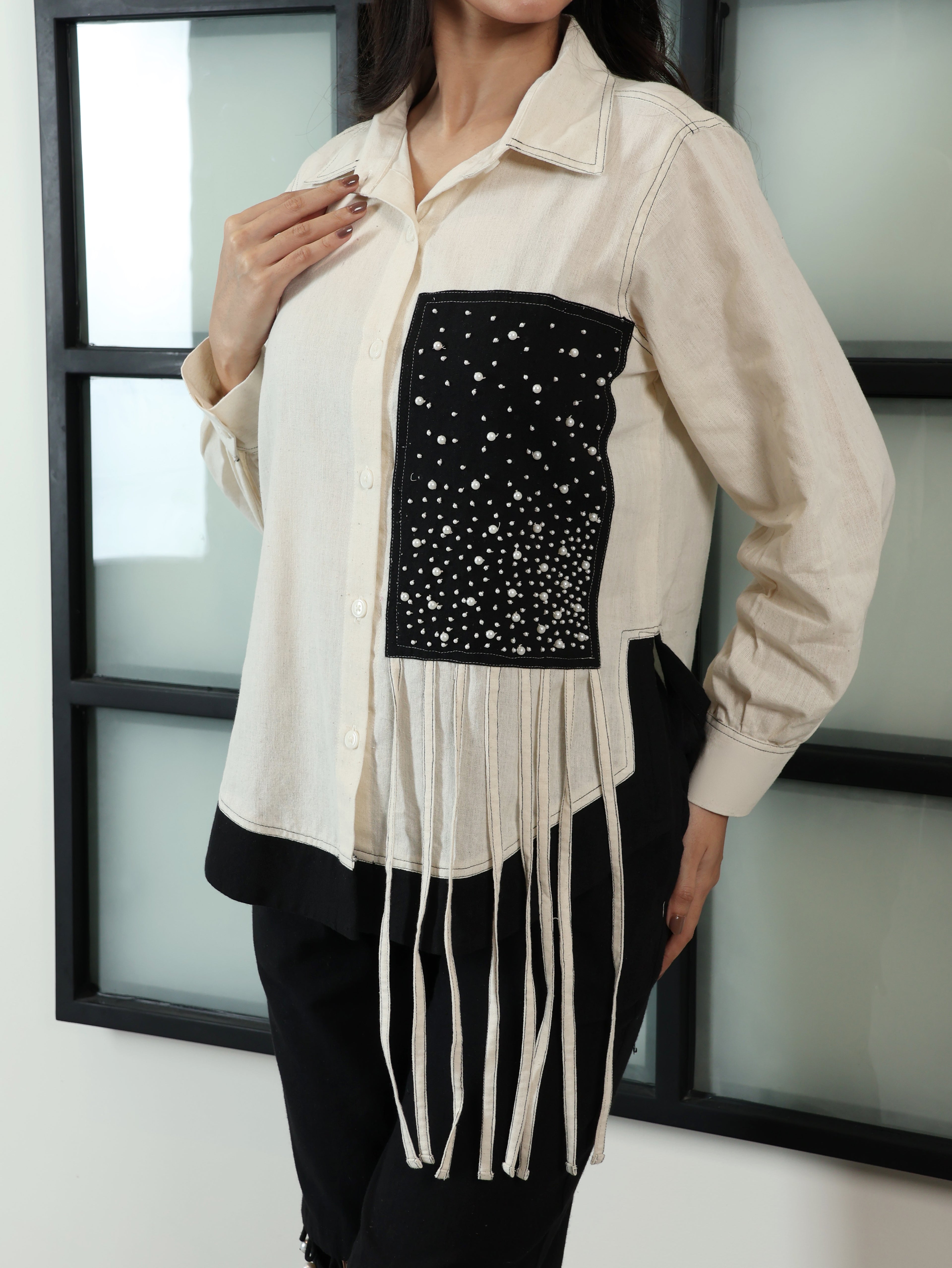 Starry Night Tassel Shirt