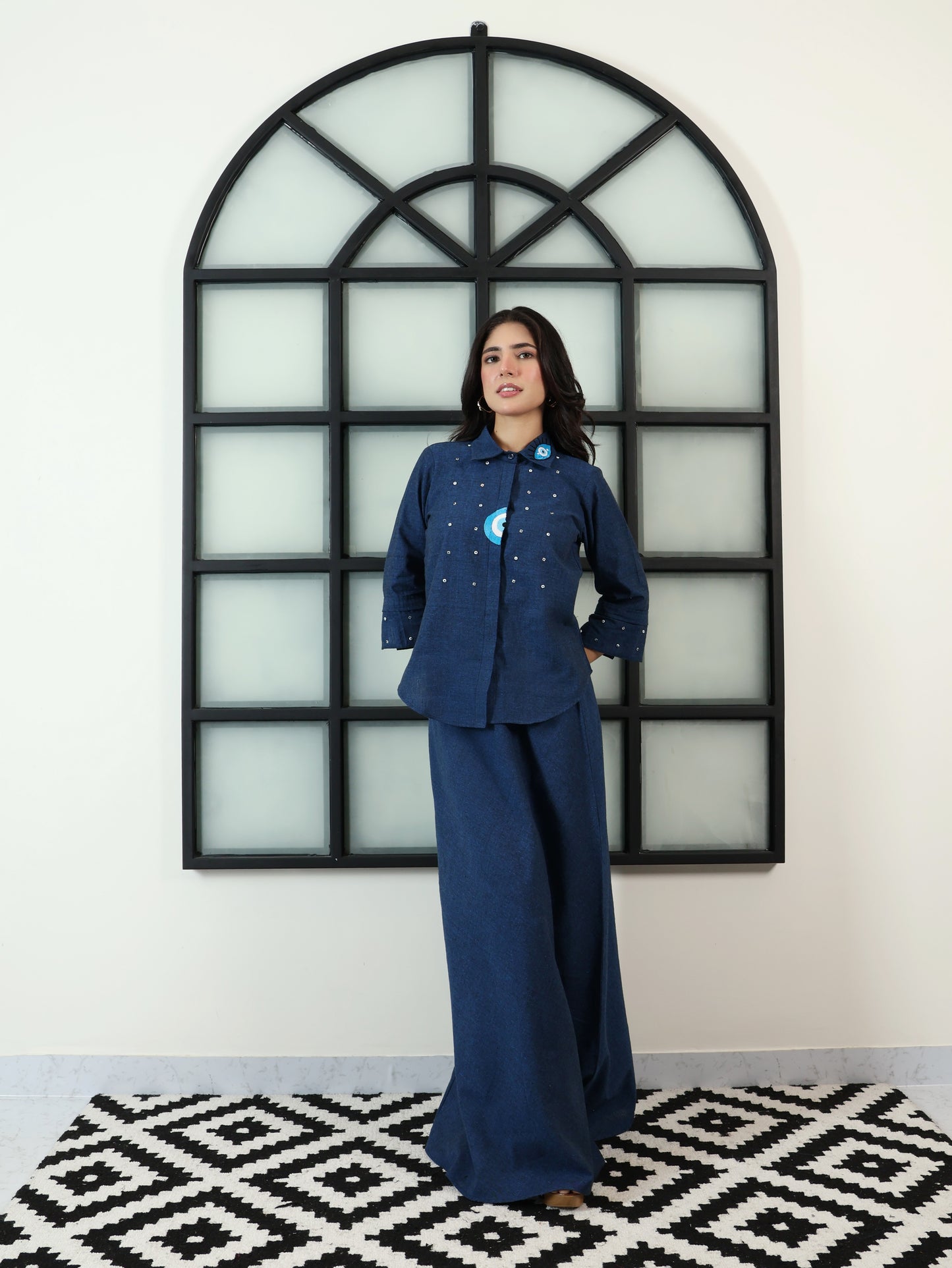 Evil Eye Shirt in Denim Blue