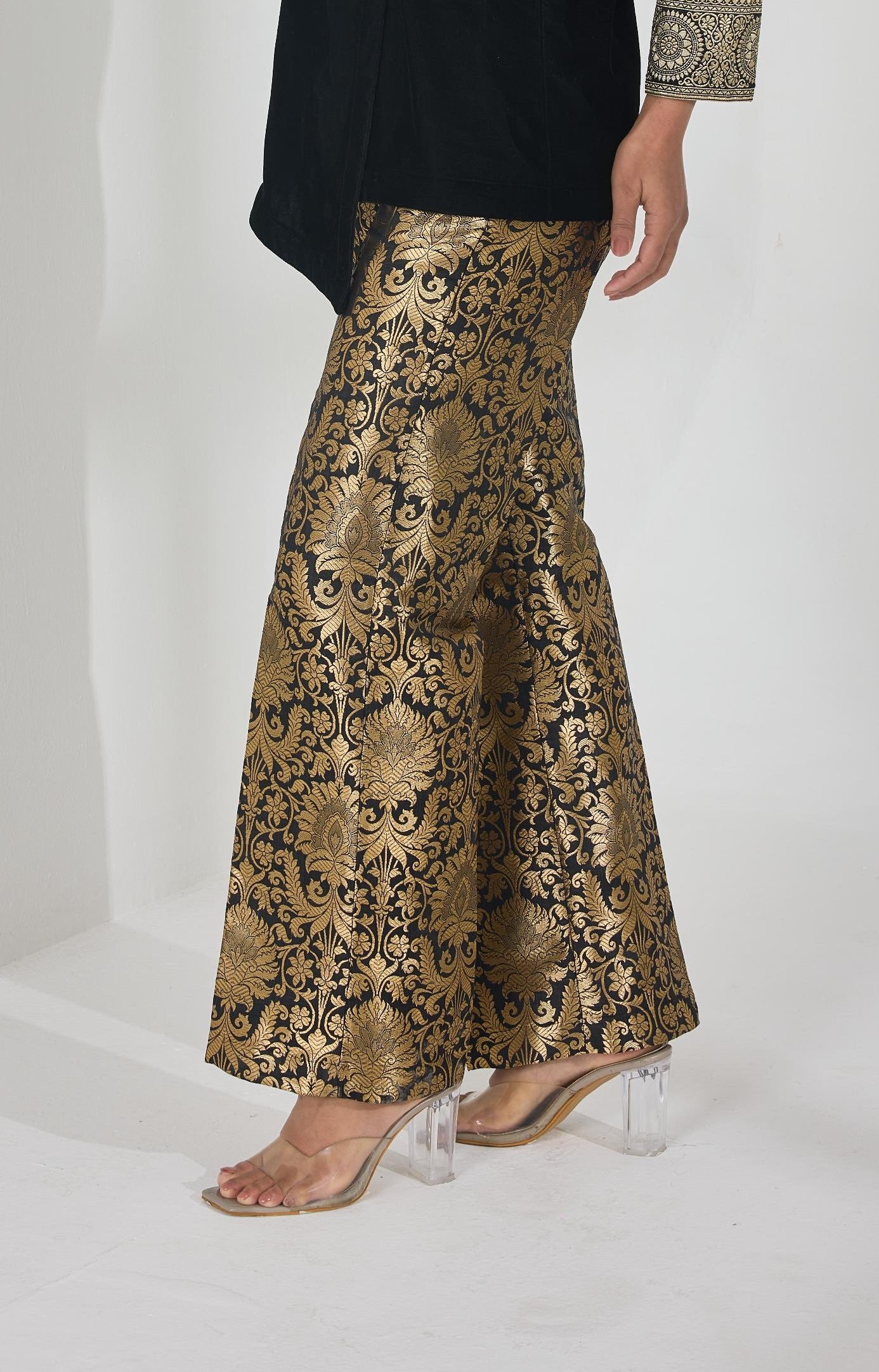 Black Brocade Pants