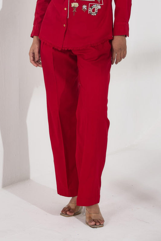 Red Straight Pants