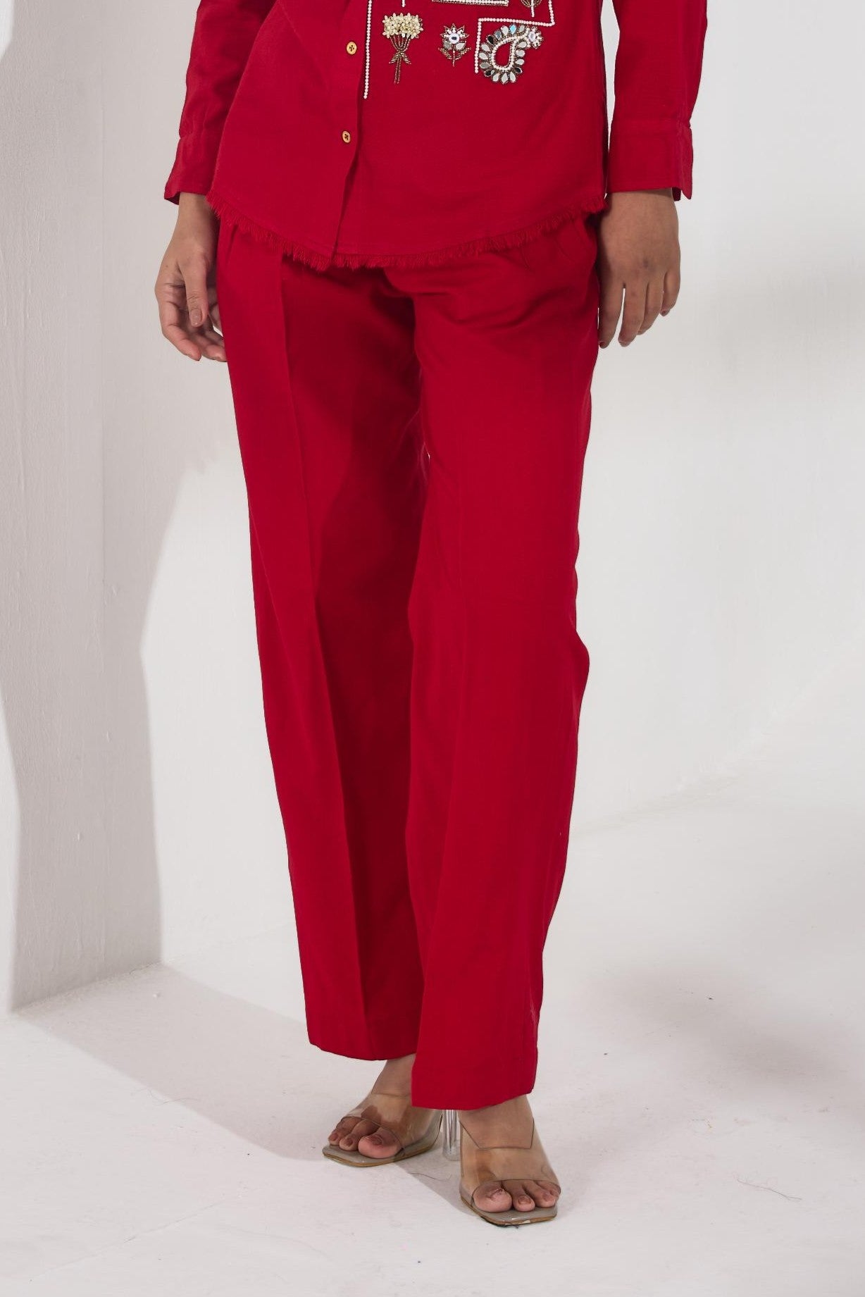 Red Straight Pants