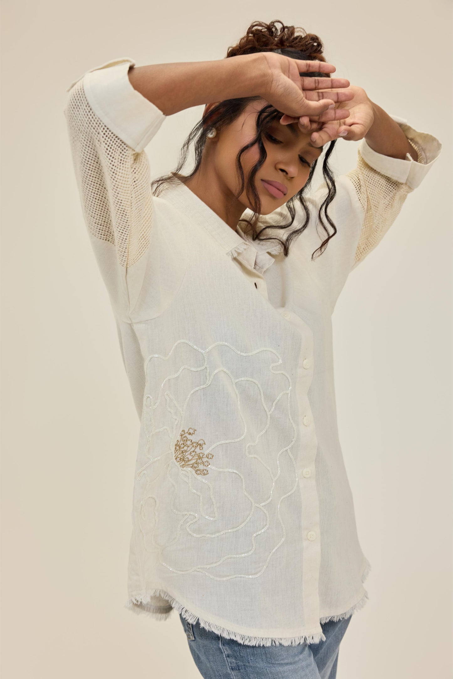 Ivory Flower Power Shirt