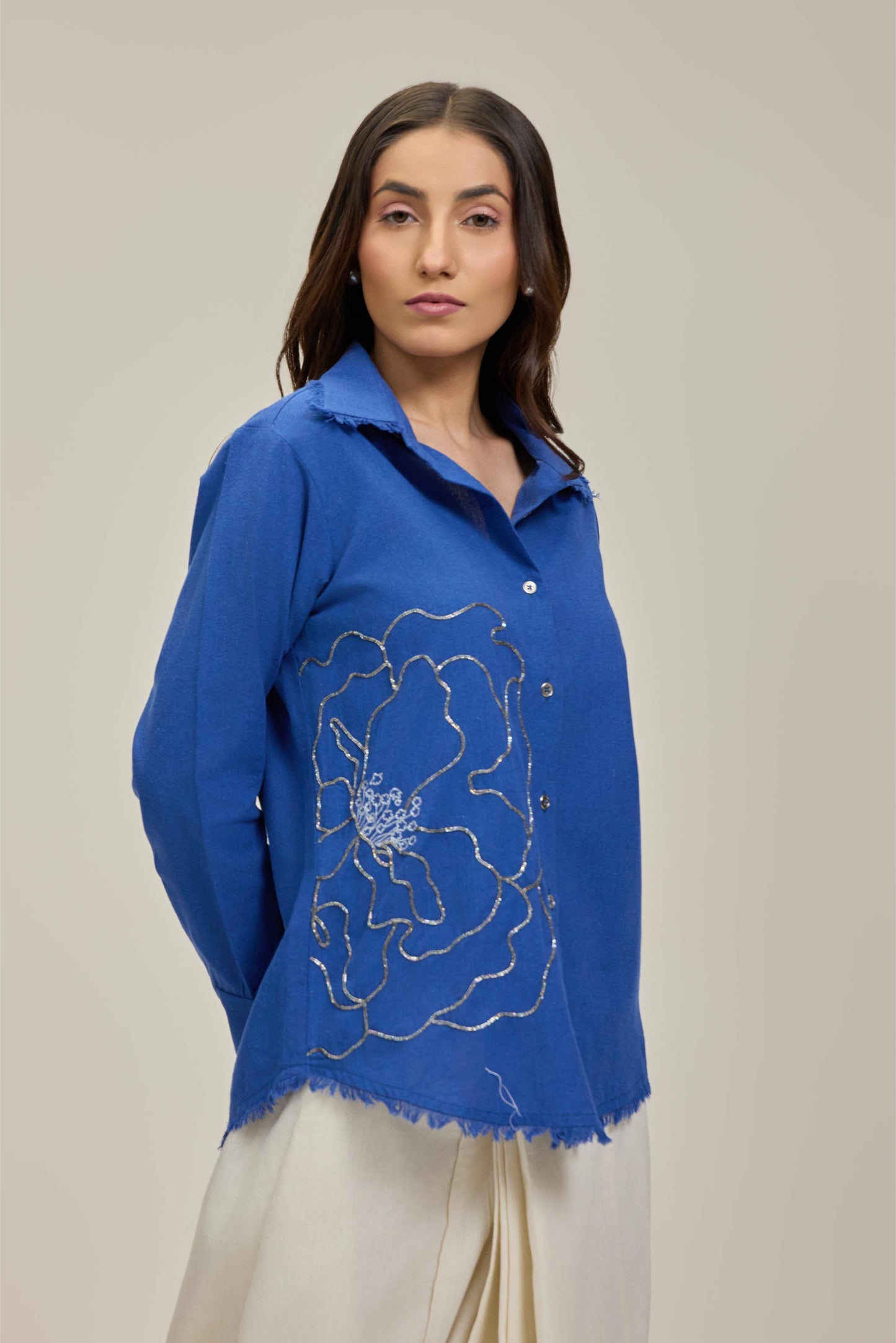 Royal Blue Flower Power Shirt