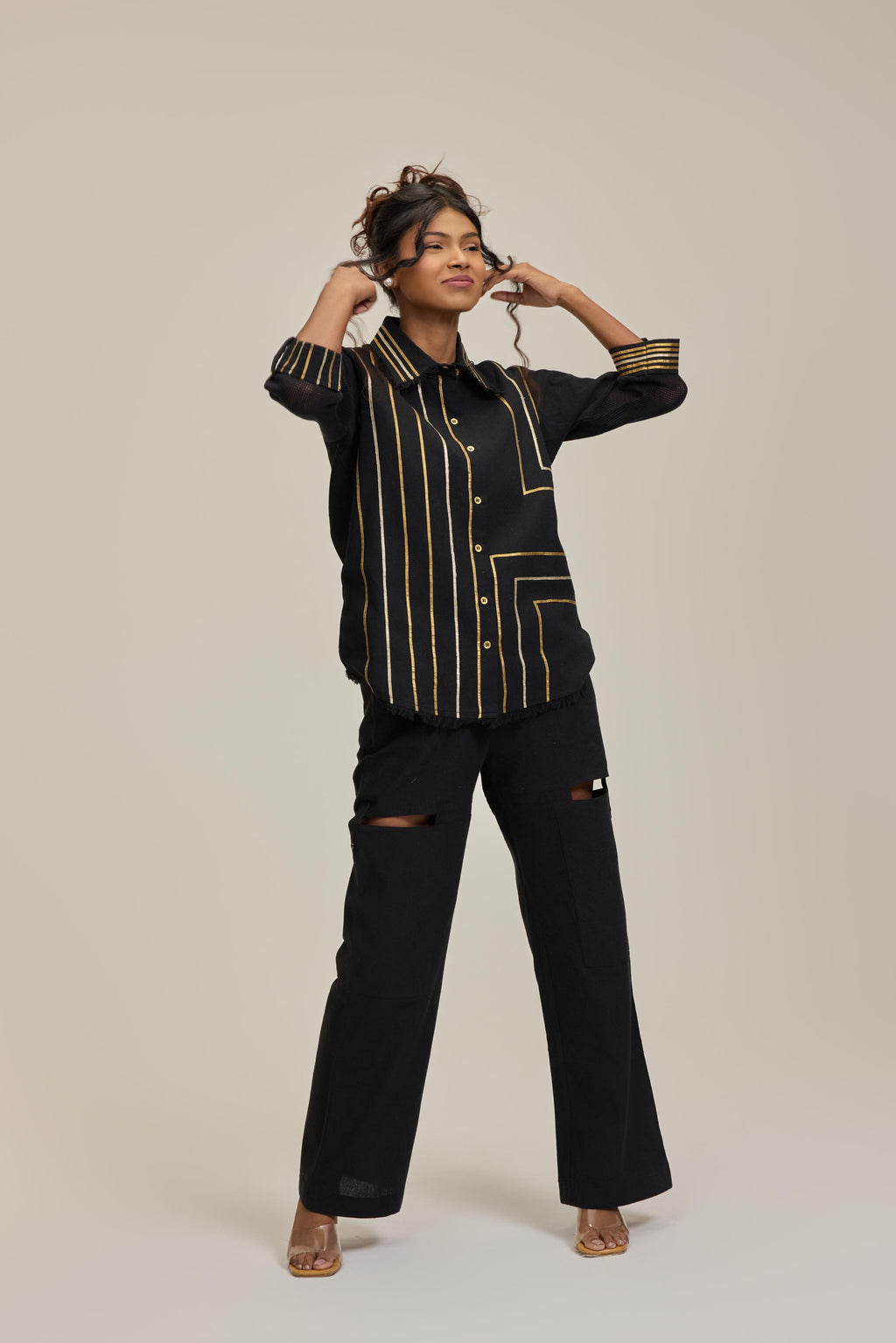 Black Golden Weaves Shirt