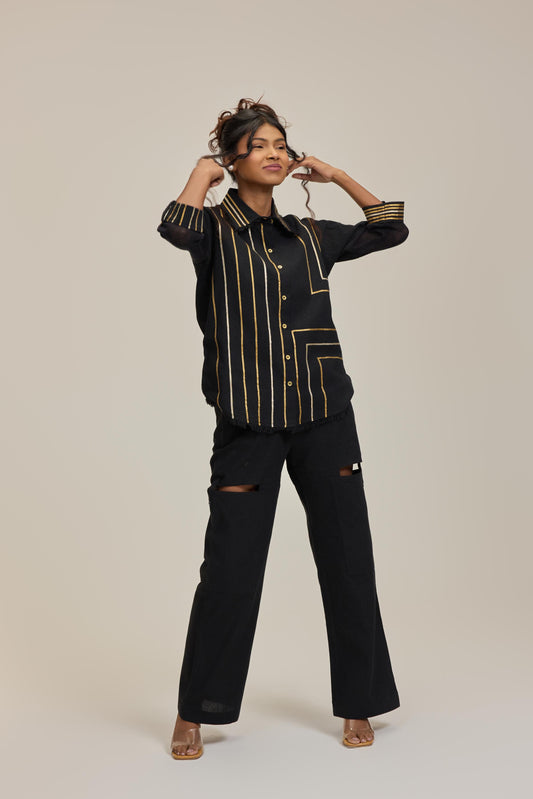 Black Golden Weaves Shirt