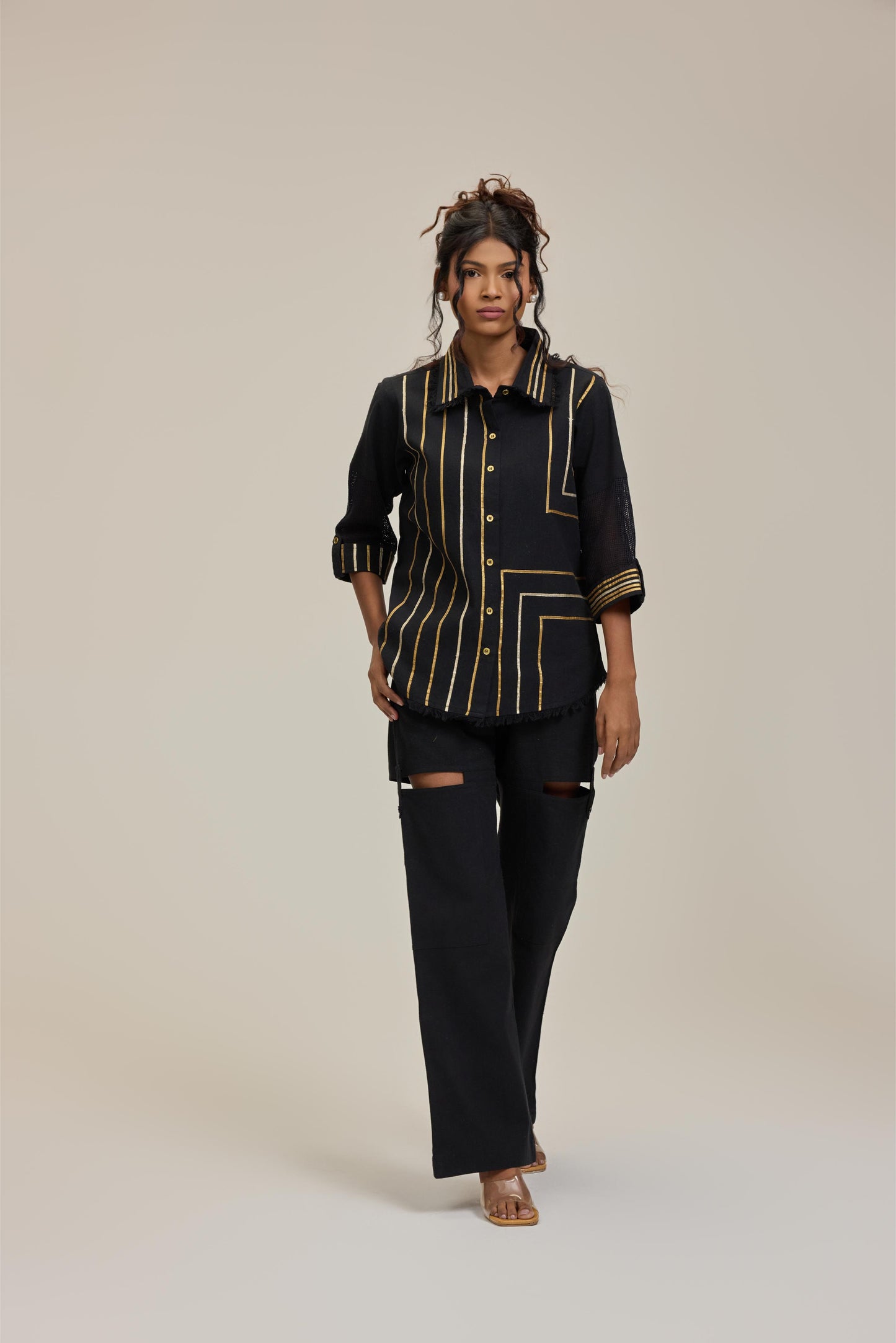 Black Golden Weaves Shirt