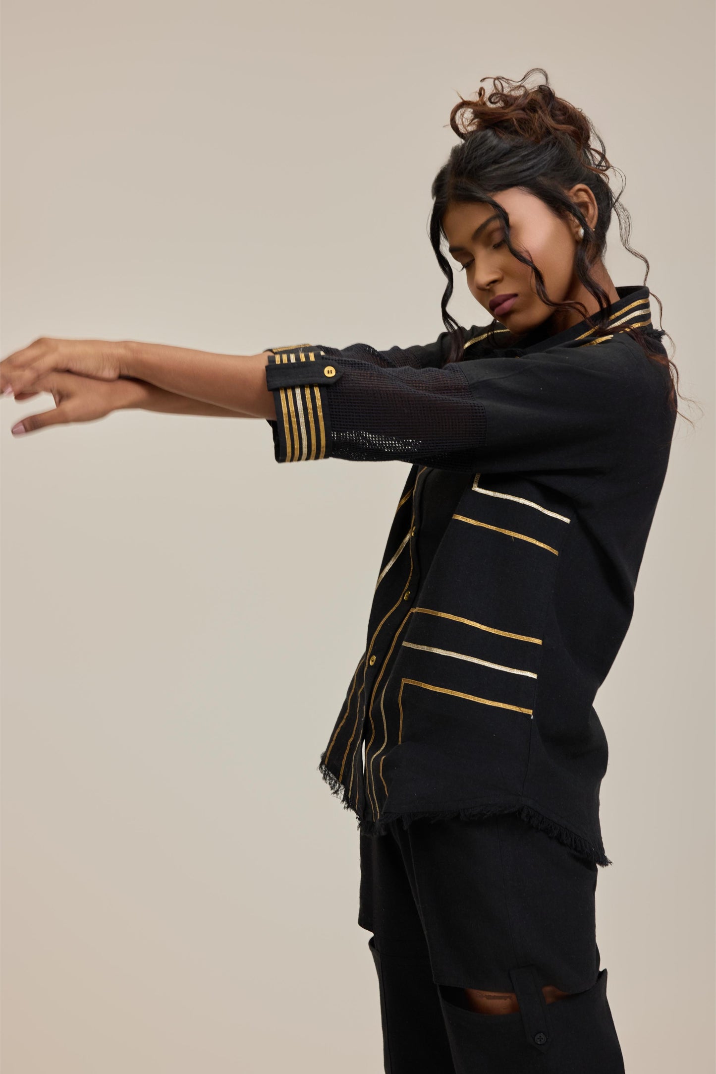 Black Golden Weaves Shirt