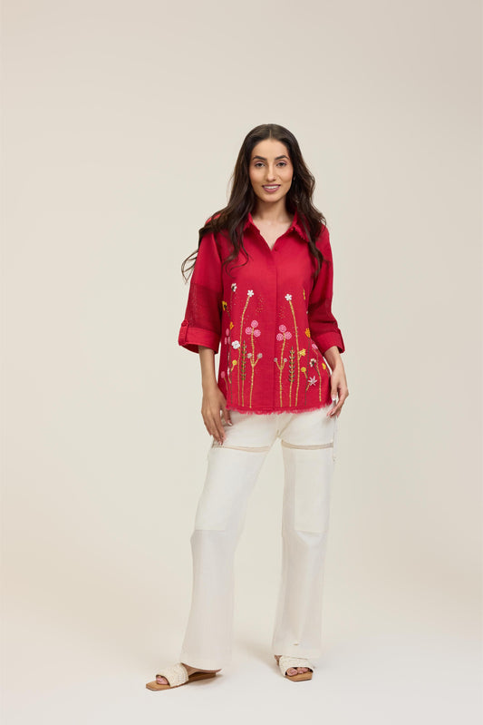 Red Flora Festa Shirt