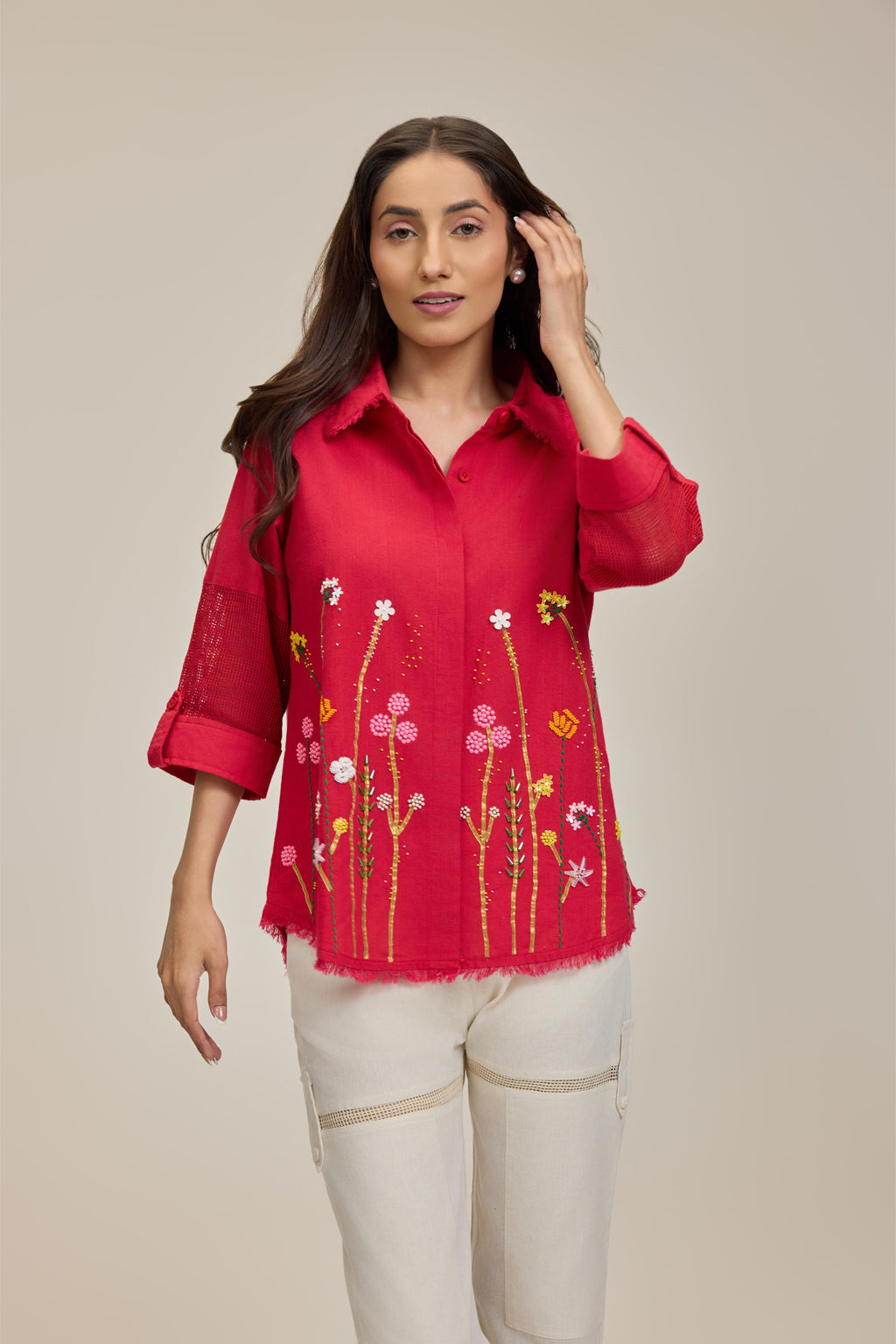 Red Flora Festa Shirt