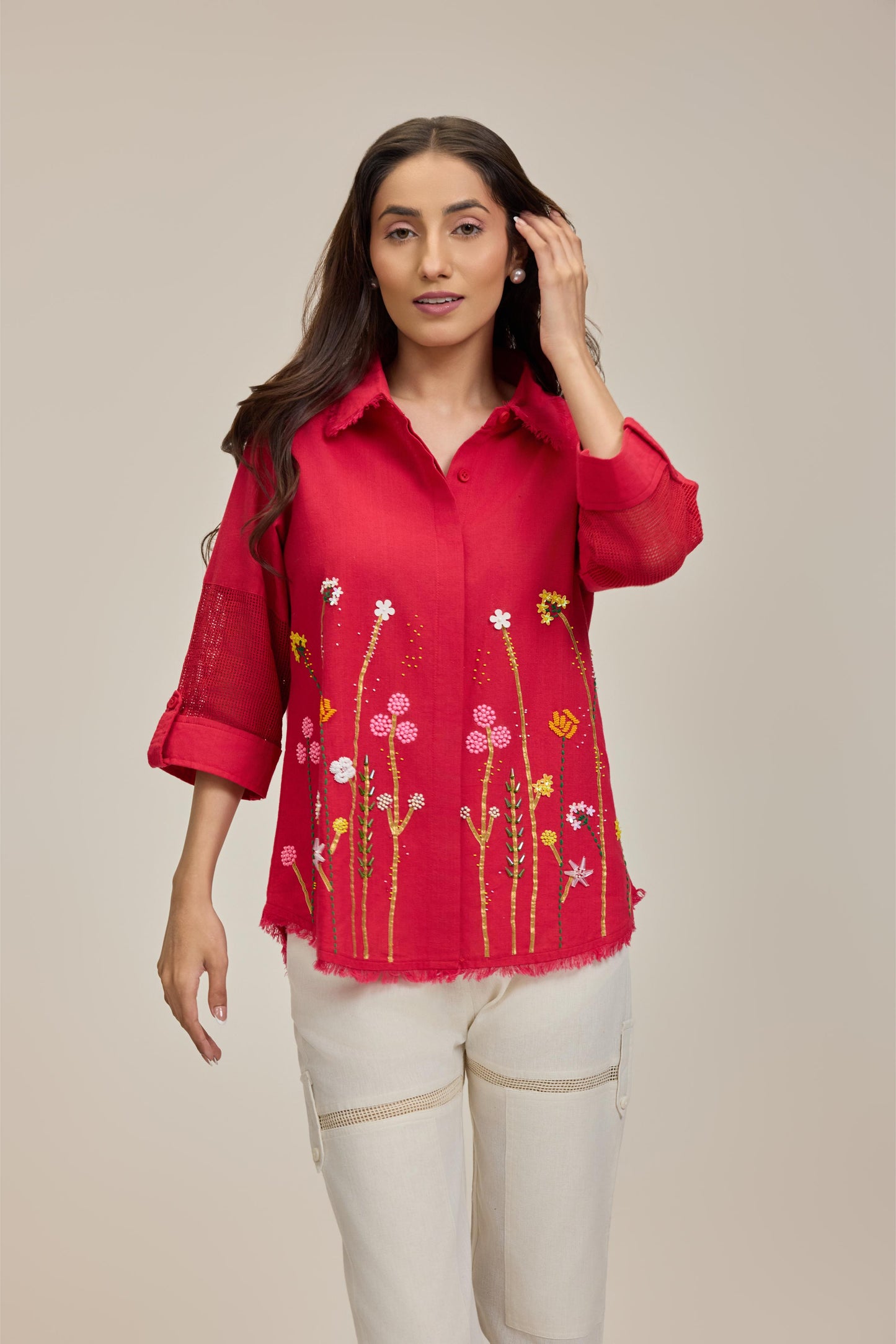 Red Flora Festa Shirt