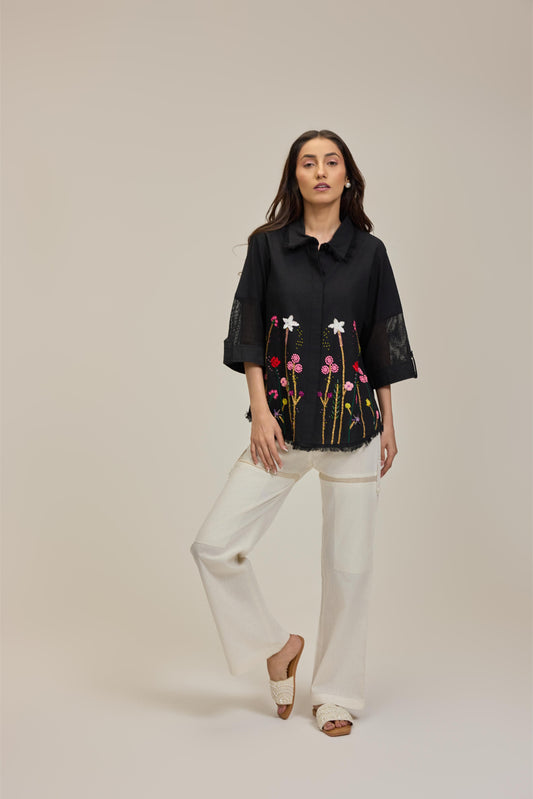 Black Flora Festa Shirt