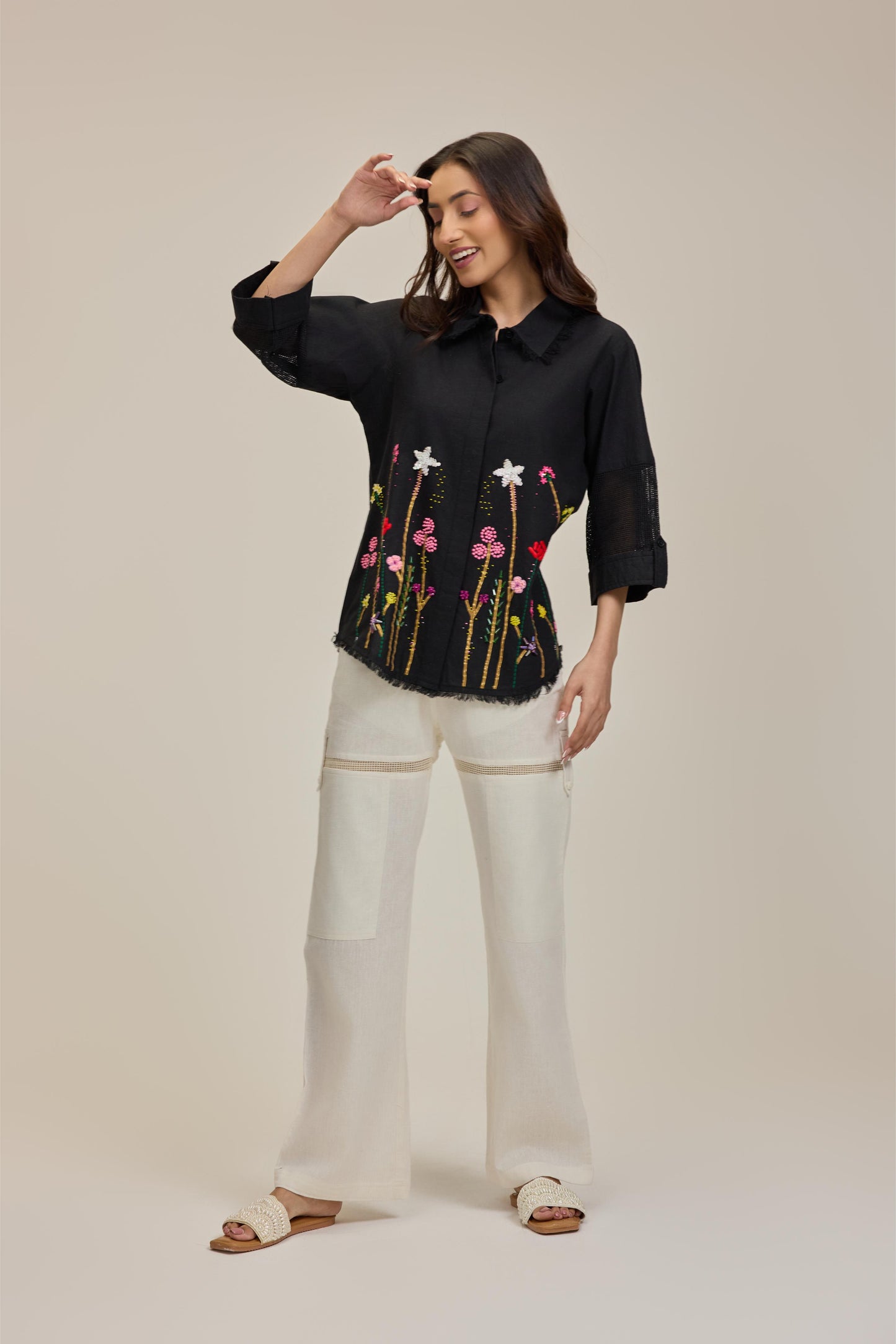 Black Flora Festa Shirt