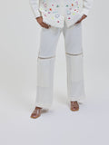 Ivory Cut on Knee with Mesh Pants