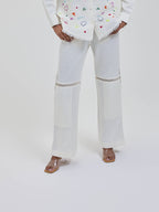 Ivory Cut on Knee with Mesh Pants