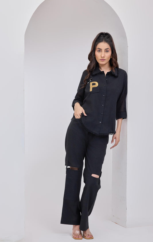 Black Initial Shirt
