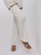 Ivory Cut on Thigh Pants