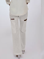 Ivory Cut on Thigh Pants