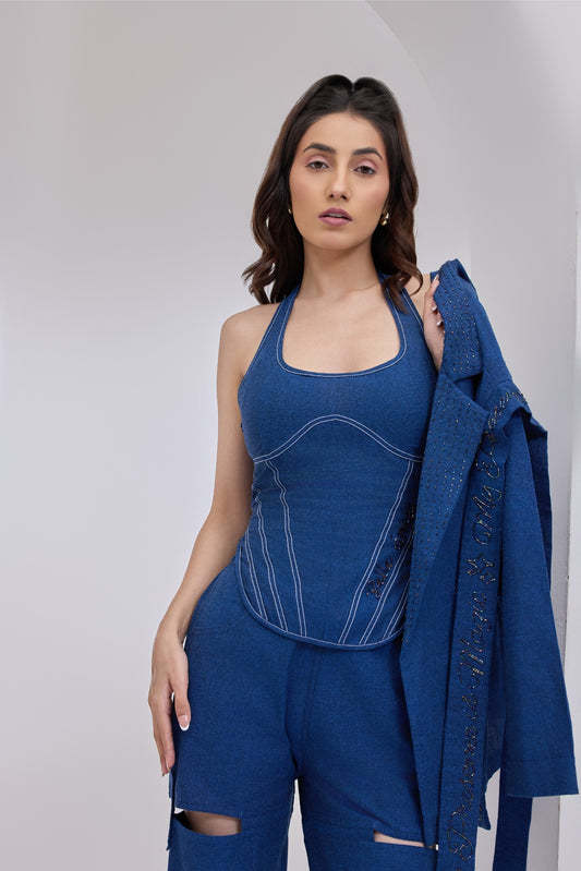 Belle - Aime Denim Blue Bustier