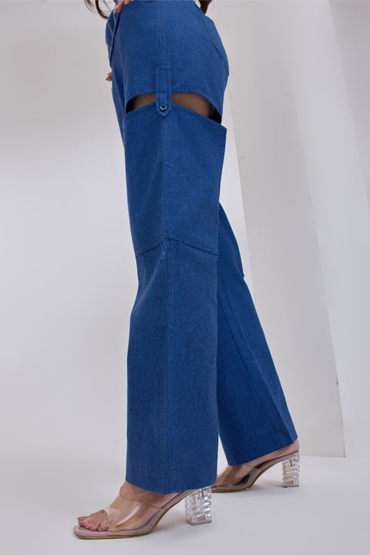 Denim Blue Cut - Out Pants