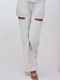 Ivory Cut on Thigh Pants