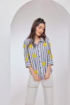 Stripes Yellow Roses Shirt