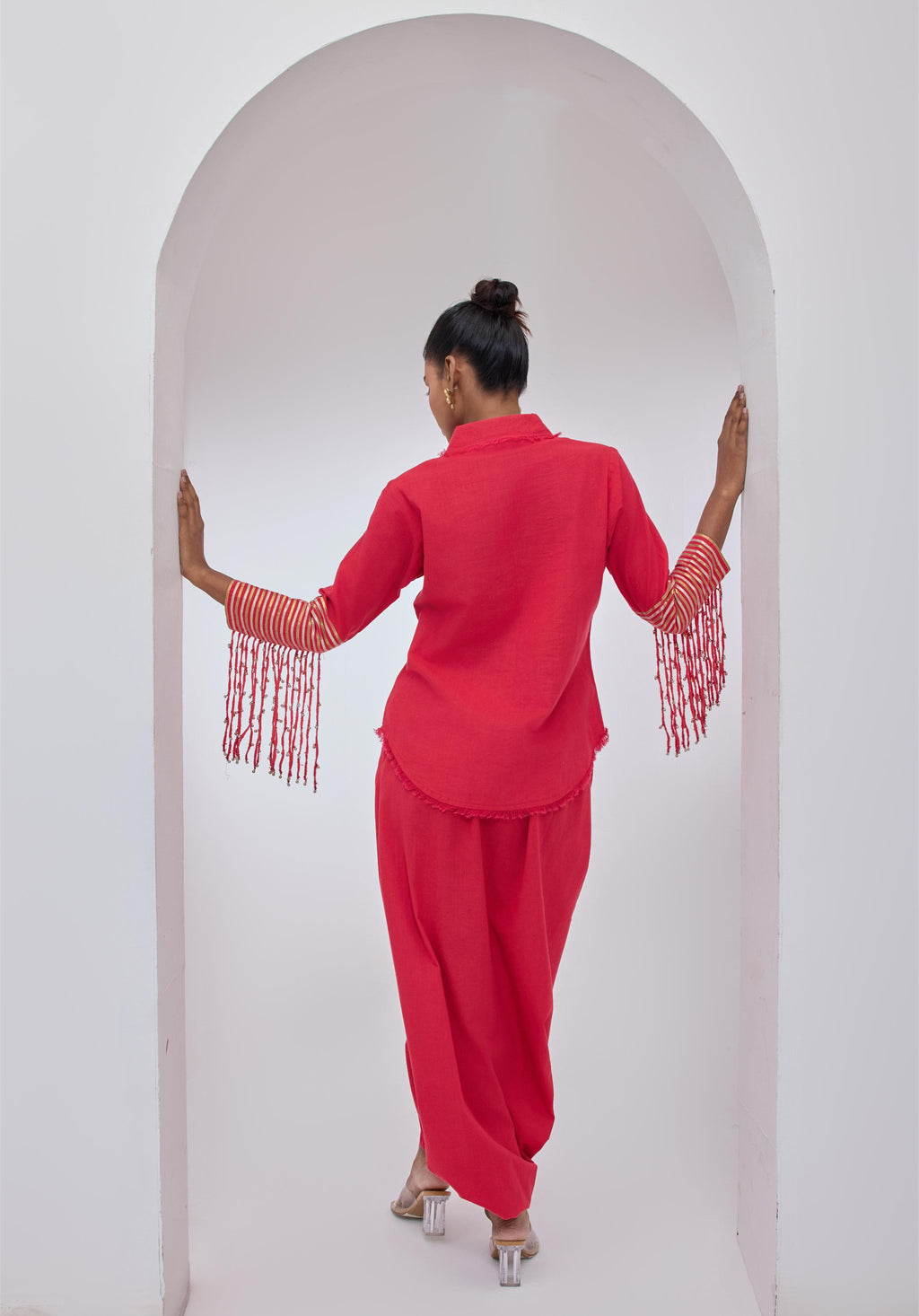 Afra Red Tassel Shirt