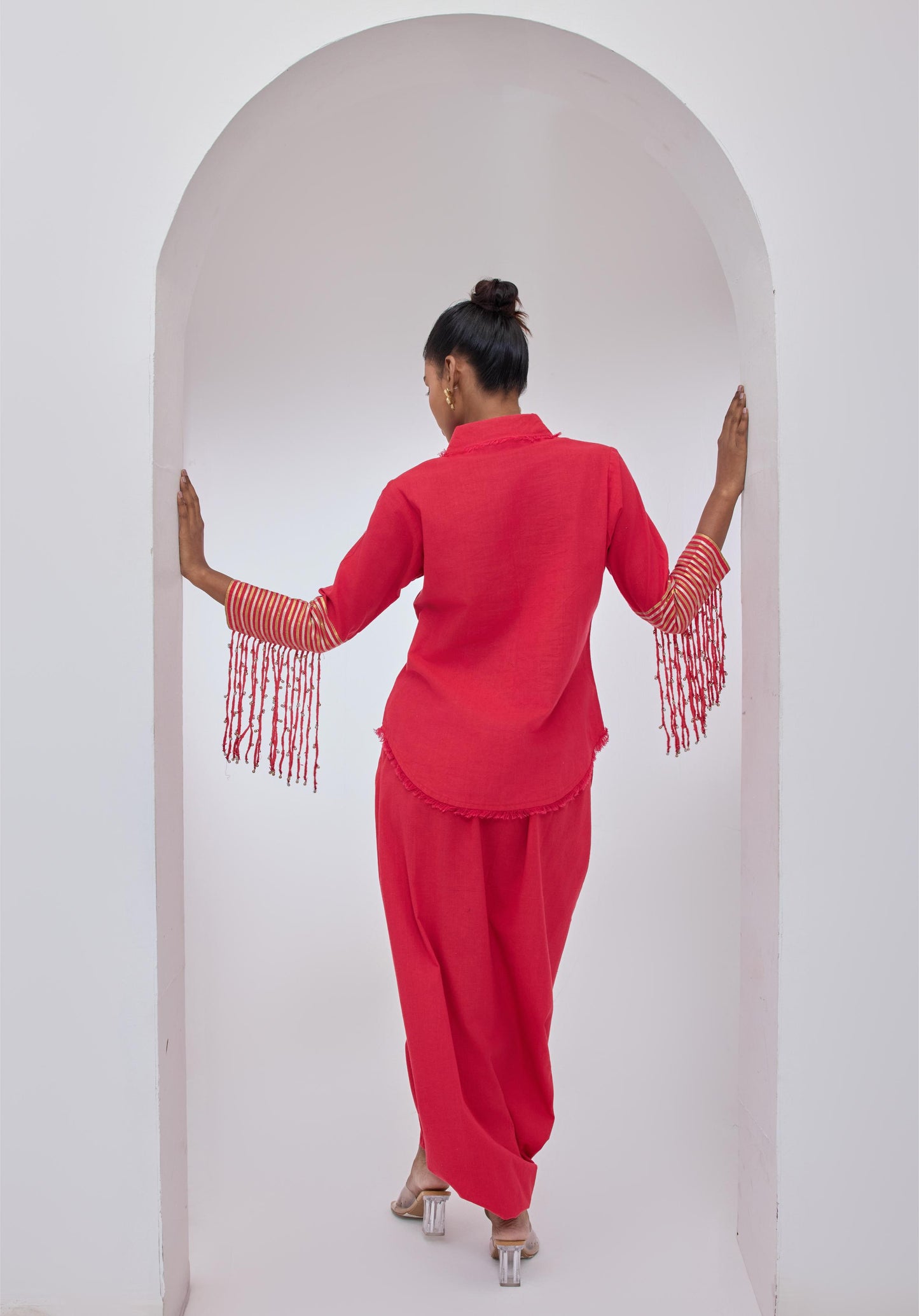 Afra Red Tassel Shirt