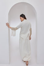 Ava ivory Tassel Shirt