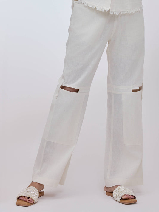 Ivory Cut on Knee Pants