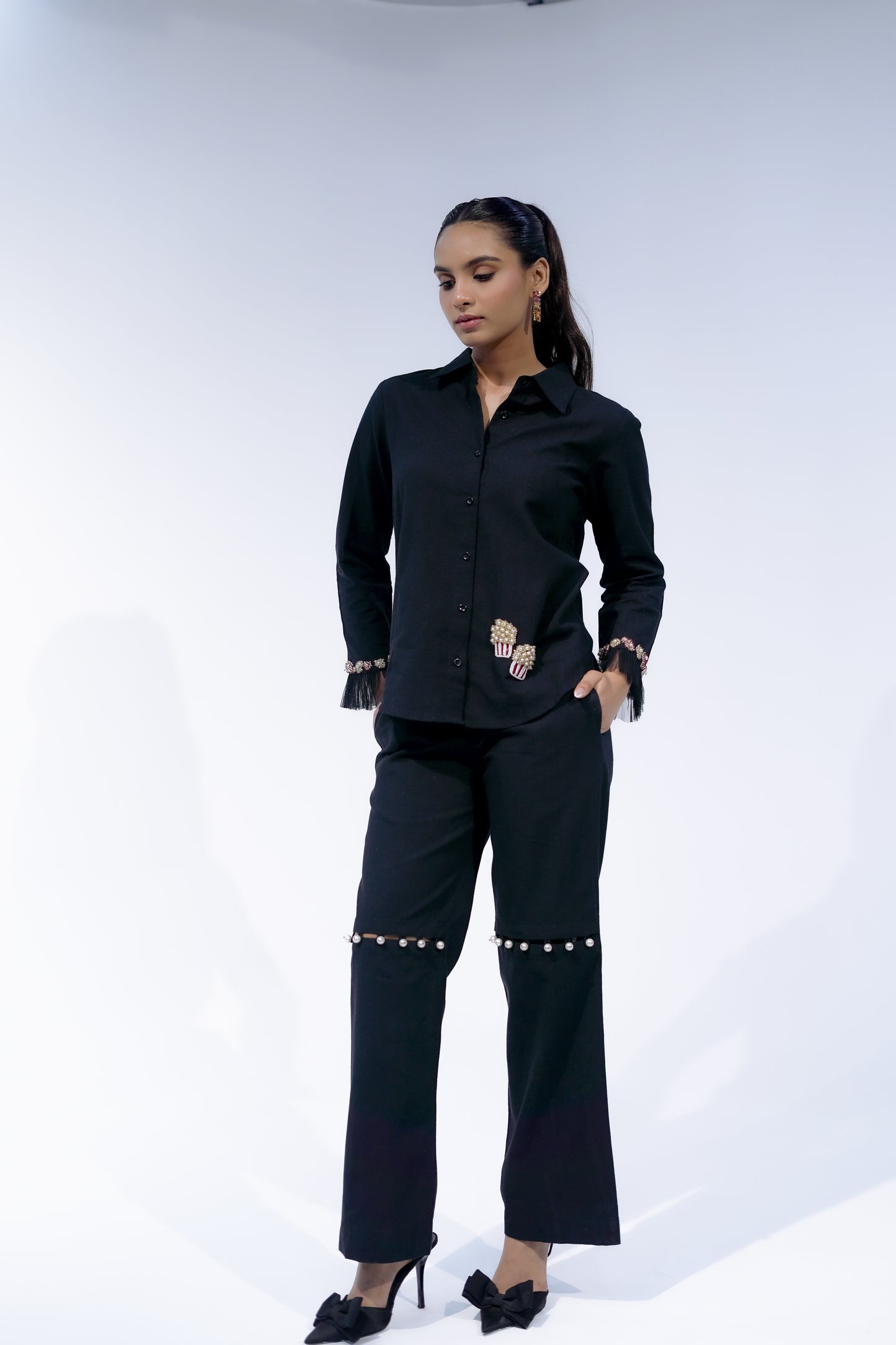 Black Pop Up Pant