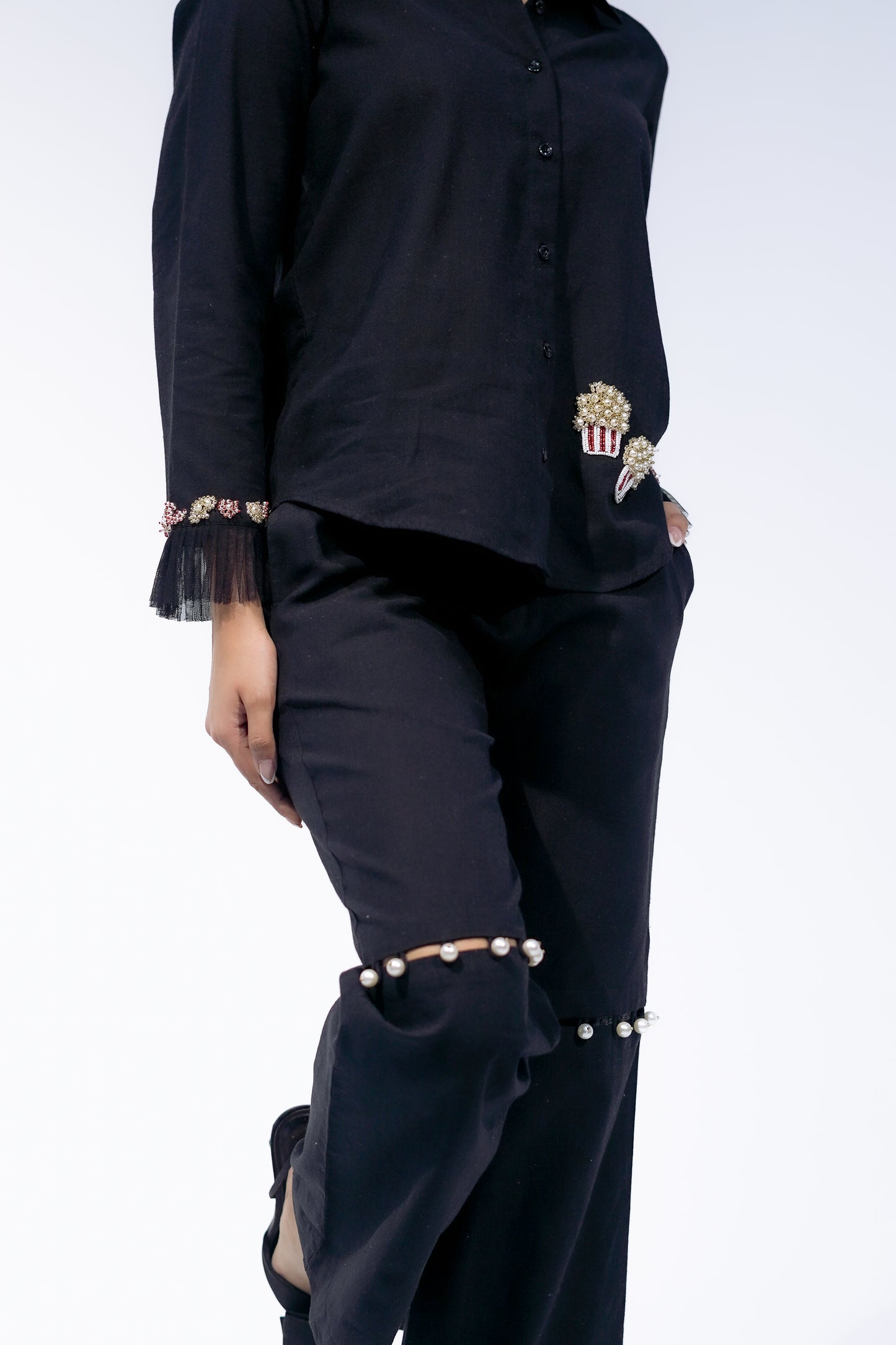 Black Pop Up Pant