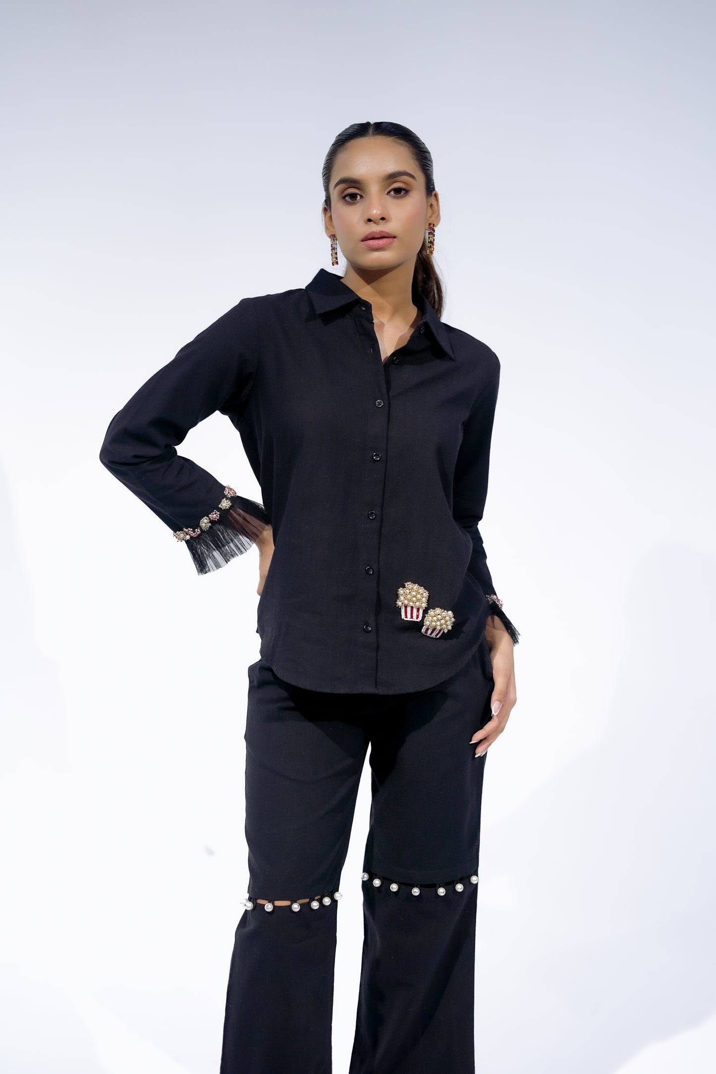 Black Pop Up Pant
