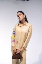 Buri Nazar Bye Bye Shirt in Beige